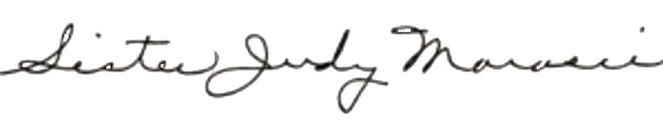 Signature of Sister Judy Morasci