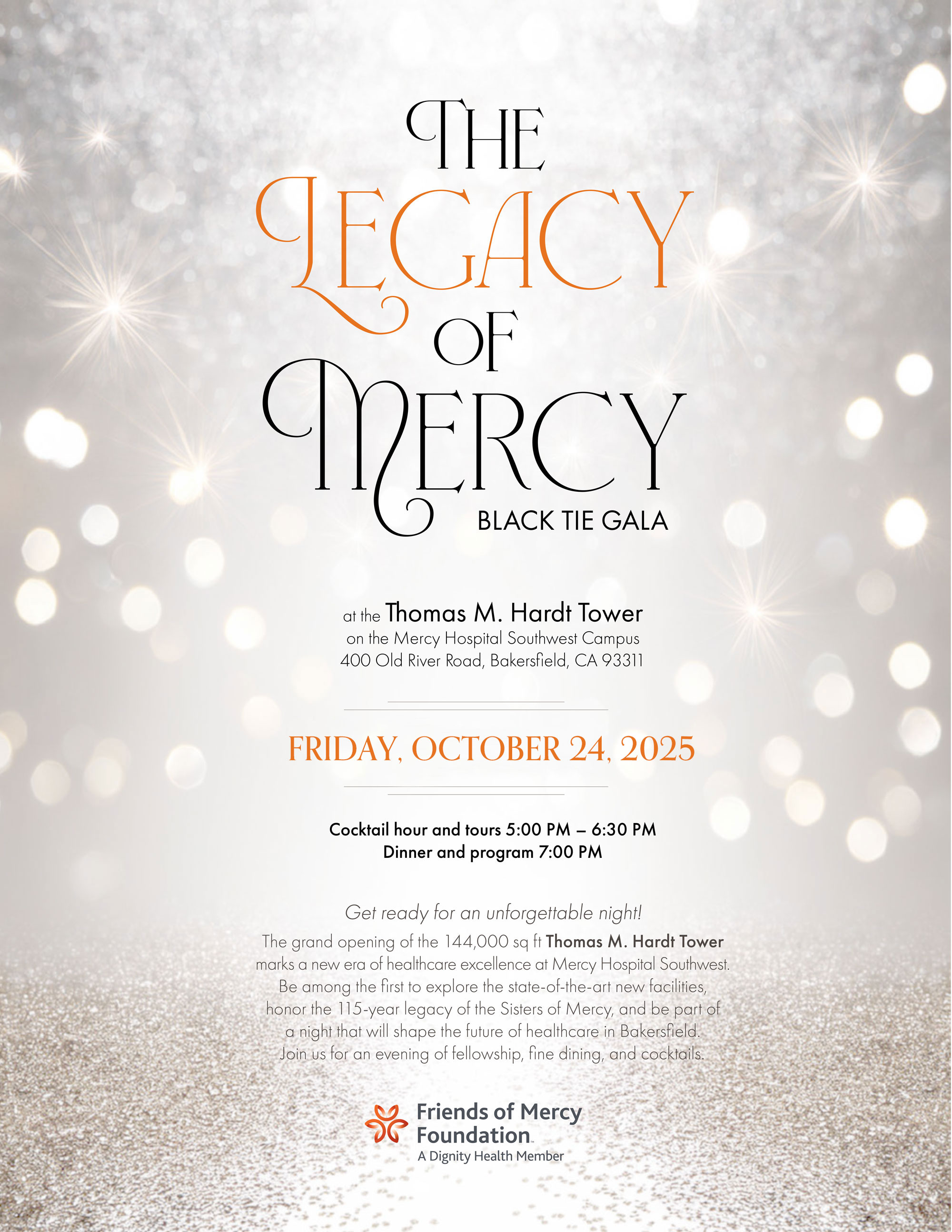 The Legacy of Mercy Black Tie Gala 2025 Banner